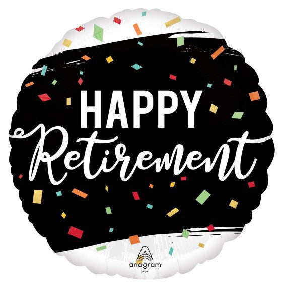 45cm Round Foil Happy RETIREMENT #48364- Each (Pkgd.)