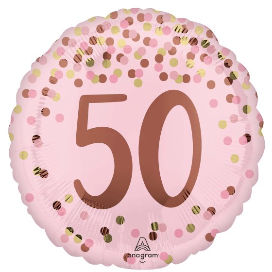 45cm Round Foil Pretty Pink 50th BIRTHDAY #49374 - Each (Pkgd.)