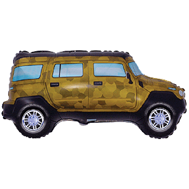 85cm Foil Balloon Four Wheel Drive MILITARY #HA901673 - Each (Pkgd.)