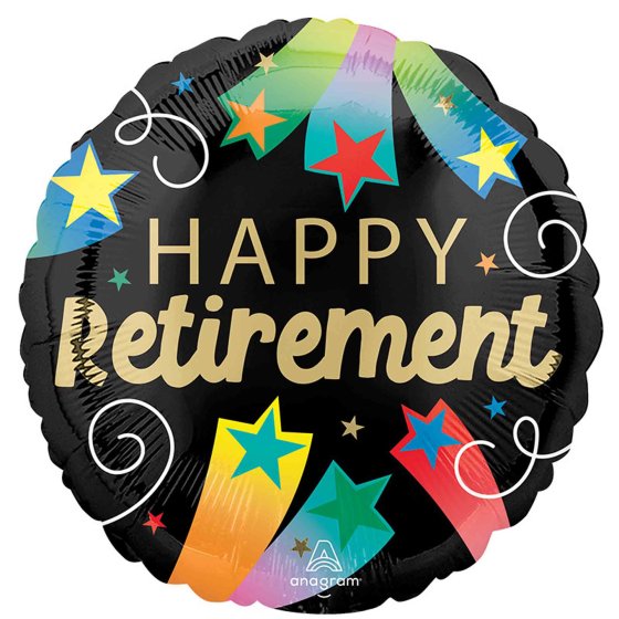 45cm Round Foil Happy RETIREMENT #49842- Each (Pkgd.)