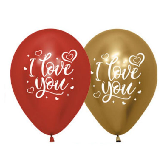 30cm Latex Bright REFLEX Assorted I LOVE YOU pack of 25 #20015444