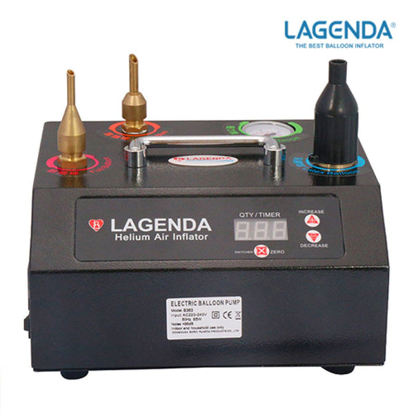 Lagenda Electric Helium Inflator with Digital Sizing and Foot Pedal (Foil and Bubble Outlets) B363