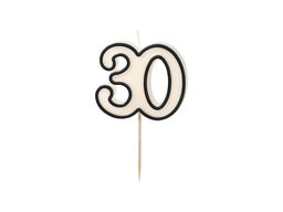 PD Candles 5.5cm Birthday #30 Black & White SCU16-30