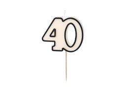 PD Candles 5.5cm Birthday #40 Black & White SCU16-40