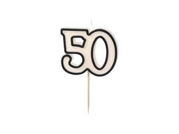 PD Candles 5.5cm Birthday #50 Black & White SCU16-50