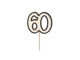 PD Candles 5.5cm Birthday #60 Black & White SCU16-60
