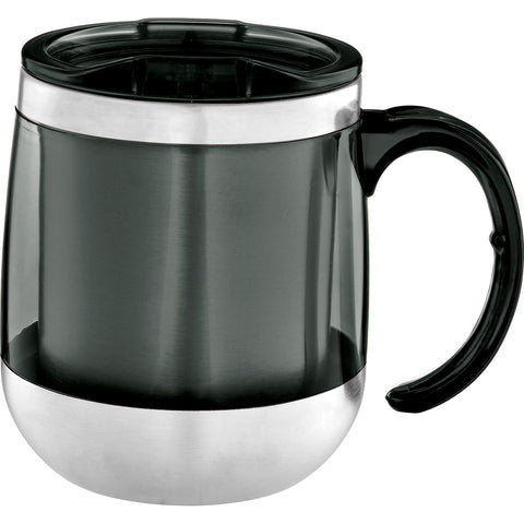The Brew 14oz Desk Mug Black/Silver #6690B