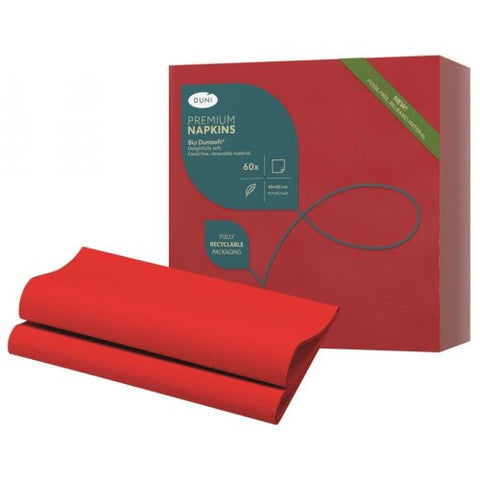 Napkin Bio Dunisoft 40cm RED 1/4 Fold (P60x6) Ctn360 DU200898