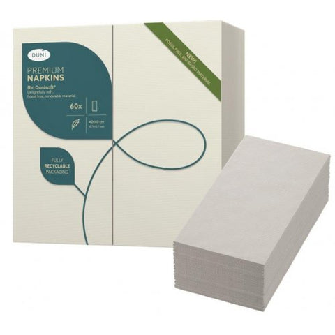 Dunisoft BIO Napkins 40cm Dinner WHITE 1/8 fold Carton 6 x 60 #APDU202929