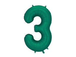 86cm Foil Number THREE Bottle Green #FB1S-3 each packaged
