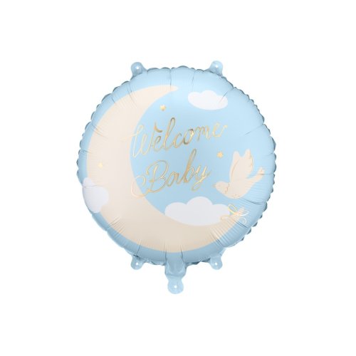 35cm Round Foil Welcome BABY Light Blue #FB350001J - Each (Pkgd.)