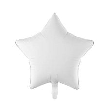 48cm Party Deco Star PEARL WHITE Plain Foil #FB3P008 - Each (pkgd.)