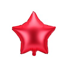 48cm Party Deco Star SATIN RED Plain Foil #FB3S007 - Each (pkgd.)