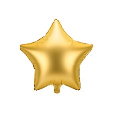 48cm Party Deco Star SATIN GOLD Plain Foil #FB3S019 - Each (pkgd.)