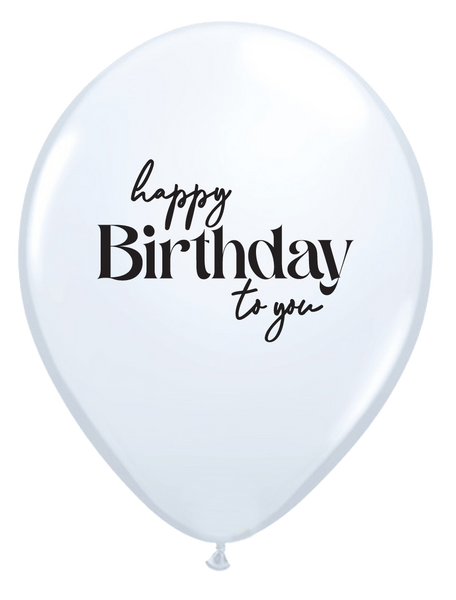 30cm Round White SIMPLY Happy Birthday to YOU #506017 - Pack of 50