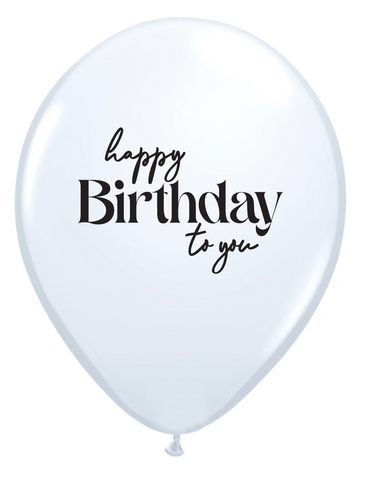 30cm Round White SIMPLY Happy Birthday to YOU #506017 - Pack of 50