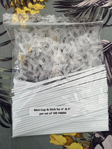 Balloon Cups & Sticks 22cm - Mini to fit 4