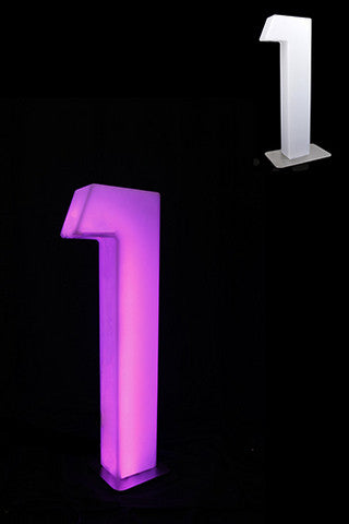Giant LED Number ONE  81cm tall - RGB Remote S/S Base L2731