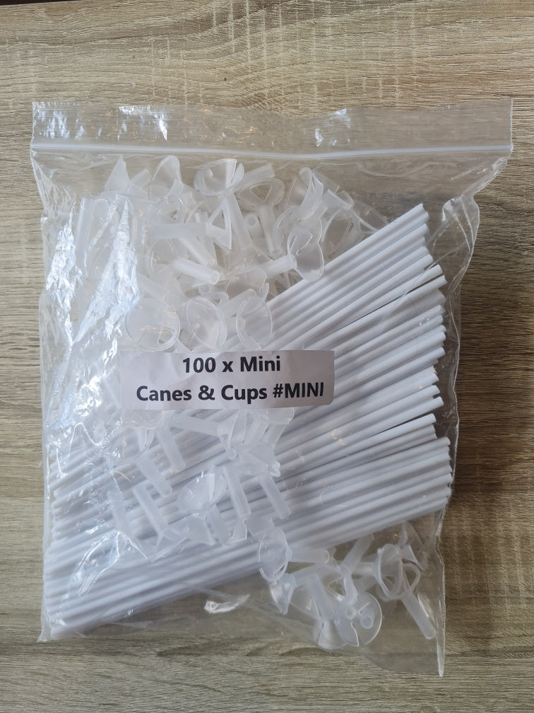 Mini Cup & Stick White  #MINI - Pack Of 100