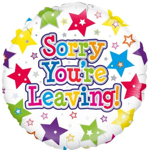 45cm Round Foil Sorry You're Leaving Stars - Each (Pkgd.) 229455