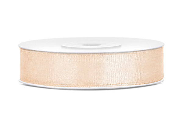 SATIN Ribbon Party Deco 25m long x 12mm wide CREAM #TS12-079 - Each