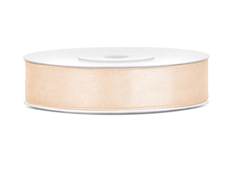 SATIN Ribbon Party Deco 25m long x 12mm wide CREAM #TS12-079 - Each
