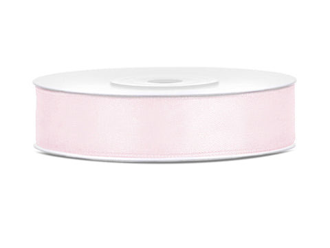 SATIN Ribbon Party Deco 25m long x 12mm wide LIGHT POWDER PINK #TS12-081PJ - Each
