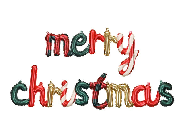 25cm x 143cm Foil Balloon MERRY CHRISTMAS assorted script #FSFB311 - Each (Pkgd.)