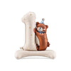 81cm x 72cm Party Deco Standing Number ONE with Teddy Bear #PD235