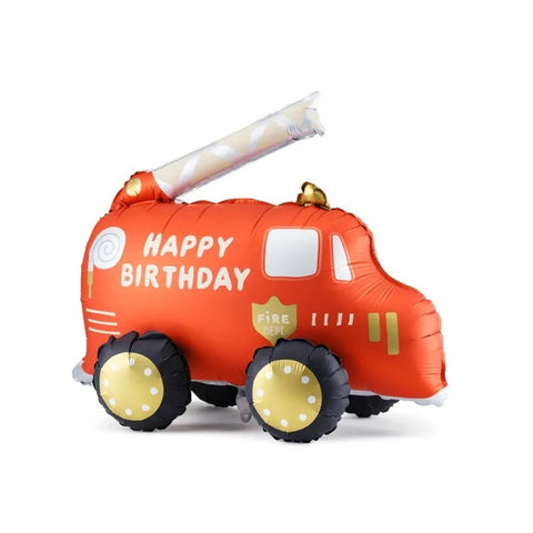 67cm x 53cm Party Deco Foil Standing Shape FIRE TRUCK - each #PD240
