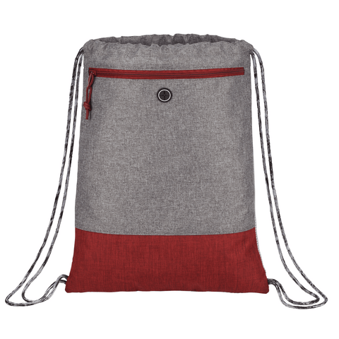 Logan Drawstring Bag #5856 Red/Grey