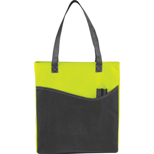 Rivers Pocket Non-Woven Convention Tote #7325 Black/Lime