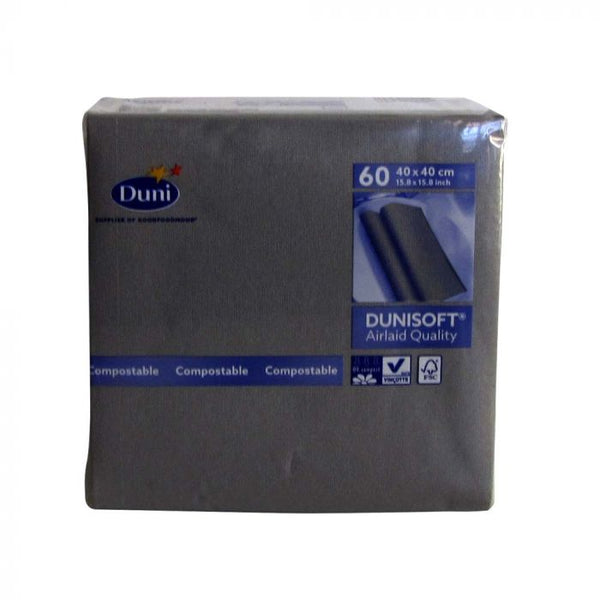 Dunisoft Napkins 40cm Dinner GREY Single pack of 60 #APDU156936-1