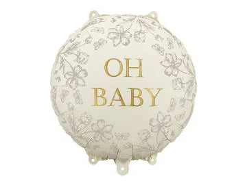 35cm Foil Balloon Disc OH BABY Balloon #FSFB284 Party Deco