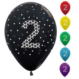 30cm Latex AGE 2 METALLIC Assorted Bag 50 #59620952