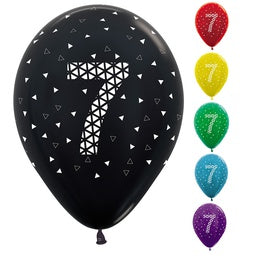 30cm Latex AGE 7 METALLIC Assorted Bag 50 #59620967