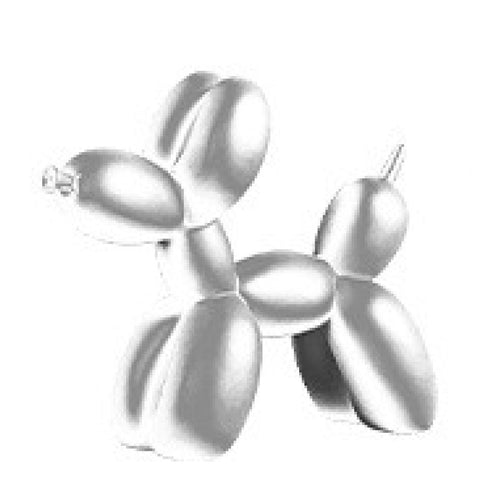 Small Decorative BALLOON DOG Silver 20cm x 8cm x 17cm #B003A-SR - Each