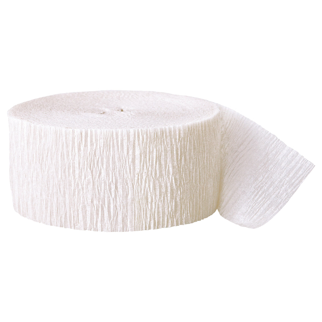 Crepe Streamer WHITE 30m roll #FS5218WH