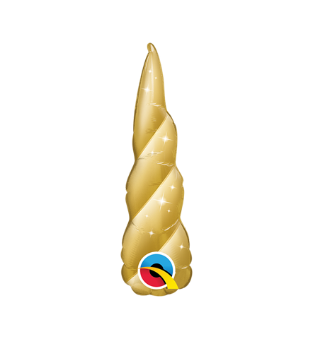 Mini Shape Foil Golden Unicorn Horn 35cm #10473 - Each