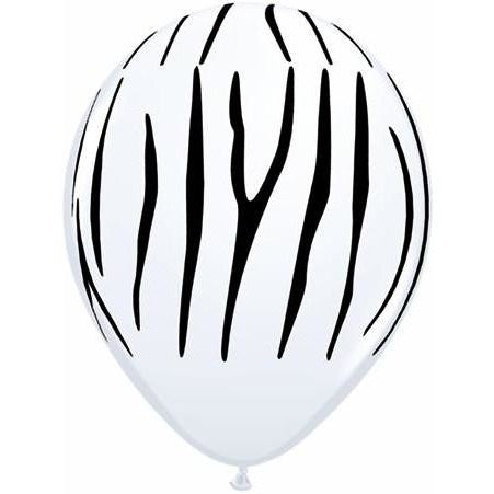 28cm Round White Zebra Stripes #55477 - Pack of 50