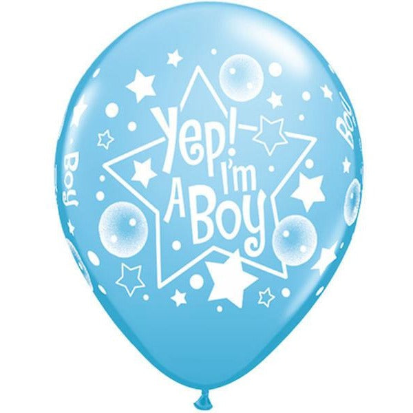 28cm Round Pale Blue Yep! I'm A Boy #11759 - Pack of 50 SPECIAL ORDER ITEM