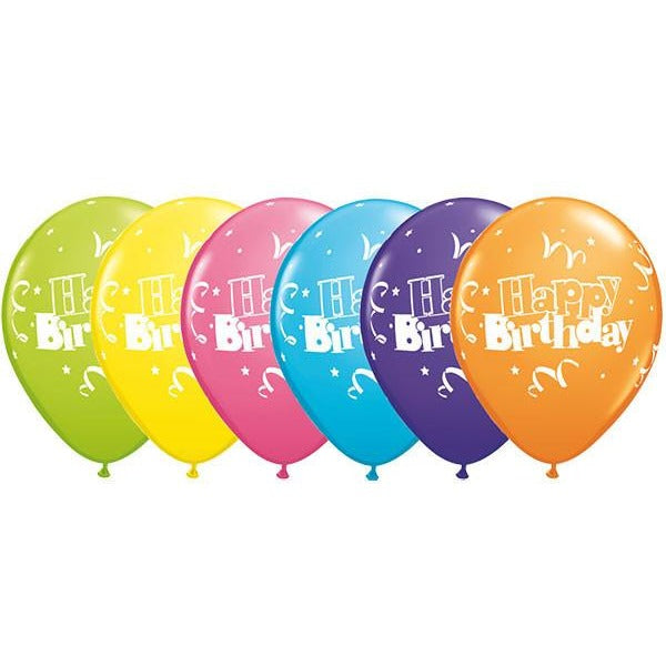 28cm Round Special Assorted Birthday Streamers & Stars #11952 - Pack of 50