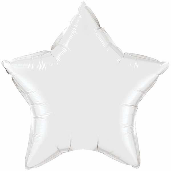 90cm Star White Plain Foil #12348 - Each (Unpkgd.)