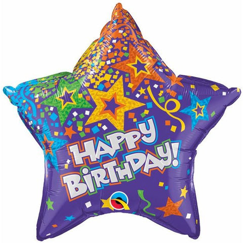 50cm Star Foil Birthday Star Purple #35729 - Each (Pkgd.)
