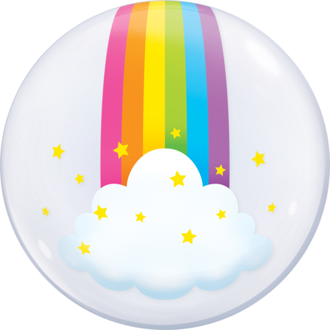 56cm Single Bubble Rainbow Clouds #13036 - Each