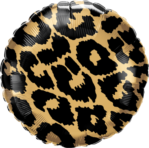 45cm Round Foil Leopard Spots Pattern #13322 - Each (Pkgd.)