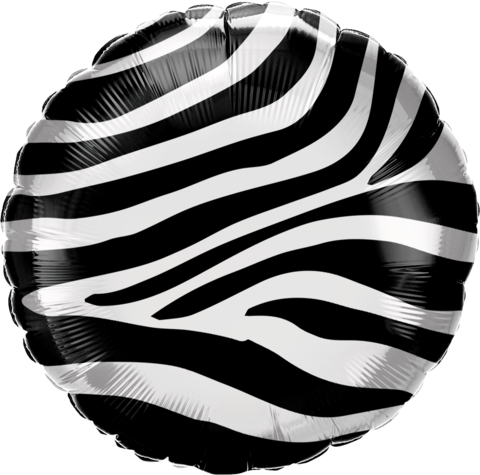 45cm Round Foil Zebras Stripes Pattern #13354 - Each (Pkgd.)