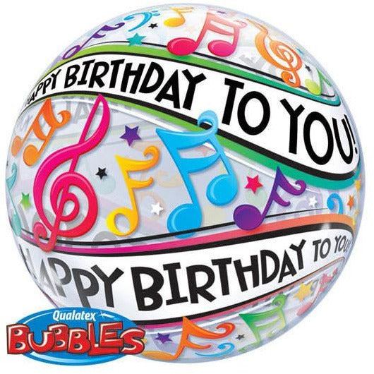 56cm Single Bubble Happy Birthday To You Music Notes #13795 - Each SPECIAL ORDER ITEM