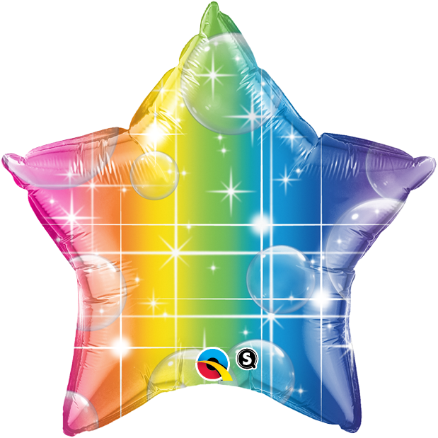50cm Star Foil Rainbow Star #15125 - Each (Pkgd.)