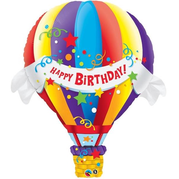 Shape Foil Birthday Hot Air Balloon 105cm SW #16091 - Each (pkgd.)